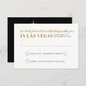Las Vegas Wedding Sign Funny Gambling RSVP Karte (Vorne/Hinten)