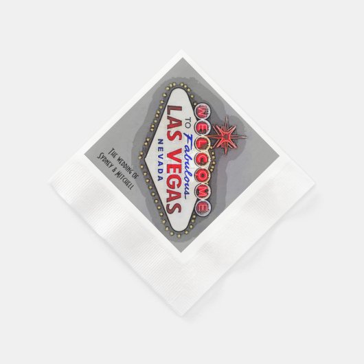 Las Vegas Wedding Silver Gray Serviette (Ecke)