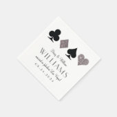 Las Vegas Wedding Silver und Black Cocktail Napkin Serviette (Ecke)