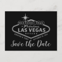 Las Vegas Wedding Silver und Red Save the Date