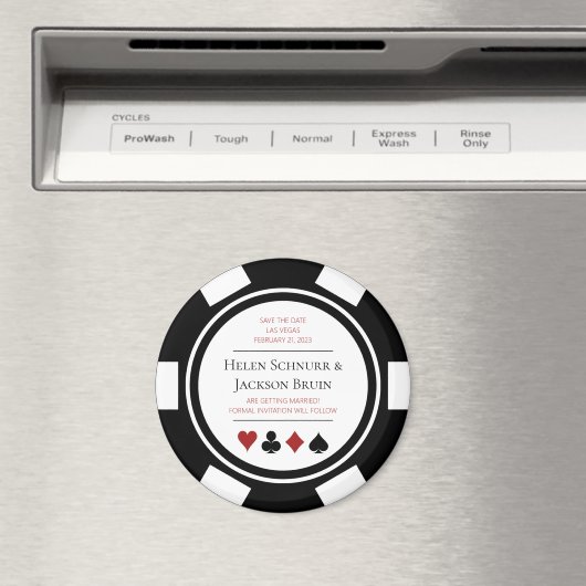 Las Vegas Wedding speichern das Datum Poker Chip S Magnet (In Situ (Geschirrspüler))