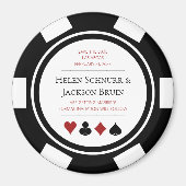 Las Vegas Wedding speichern das Datum Poker Chip S Magnet (Vorne)