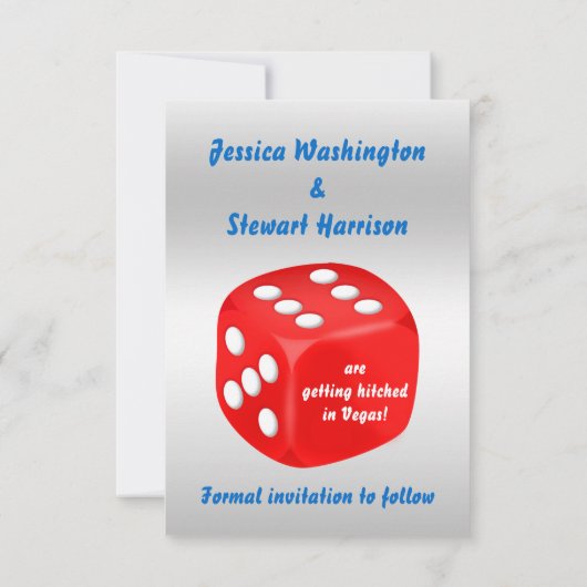 Las Vegas Wedding speichern das Datum Save The Date (Rückseite)