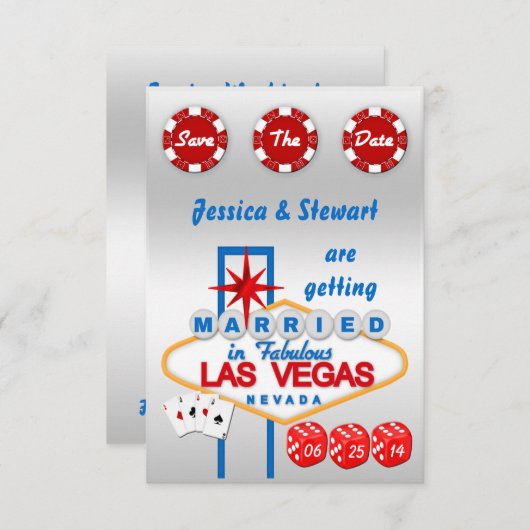 Las Vegas Wedding speichern das Datum Save The Date (Vorne/Hinten)