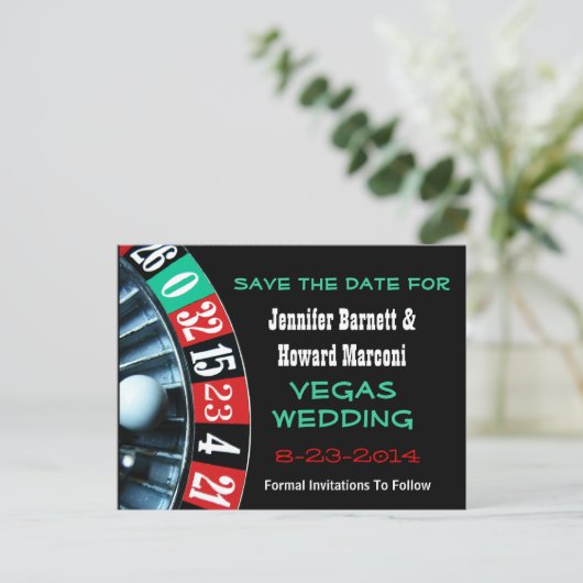 Las Vegas Wedding speichert die Datumskarte Ankündigungspostkarte (Stehend Vorderseite)