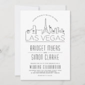 Las Vegas Wedding | Stilisierte Skyline-Einladung Einladung (Vorderseite)