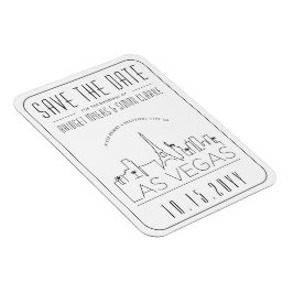 Las Vegas Wedding Stylized Skyline Save the Date Magnet