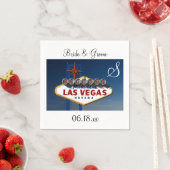 Las Vegas Wedding Theme Monogram Date Couple Names Serviette (Beispiel)