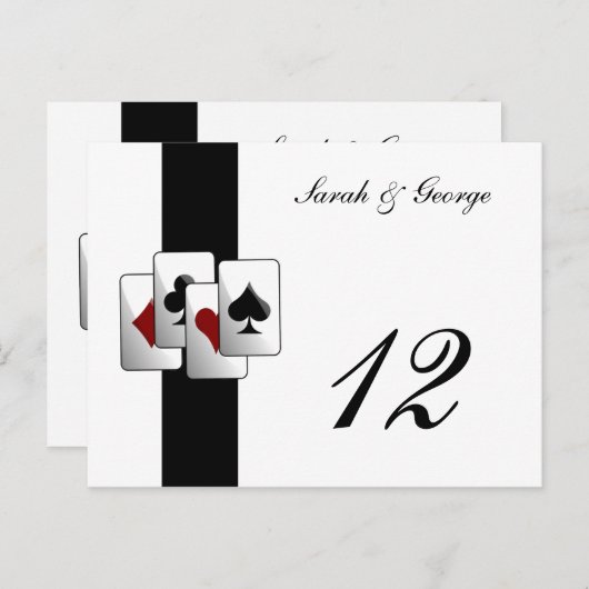 Las Vegas Wedding Tischnummern (Vorne/Hinten)