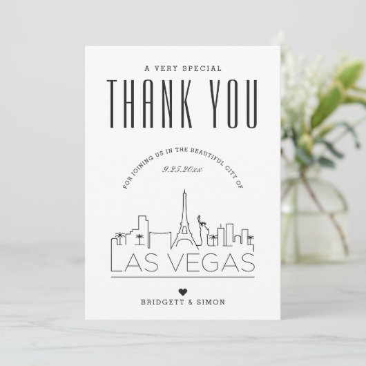 Las Vegas Wedding | Vielen Dank + Foto-Karte Karte (Stehend Vorderseite)