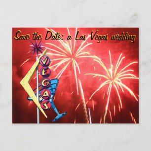Las Vegas Wedding Vintages Signature Feuerwerk Ankündigungspostkarte