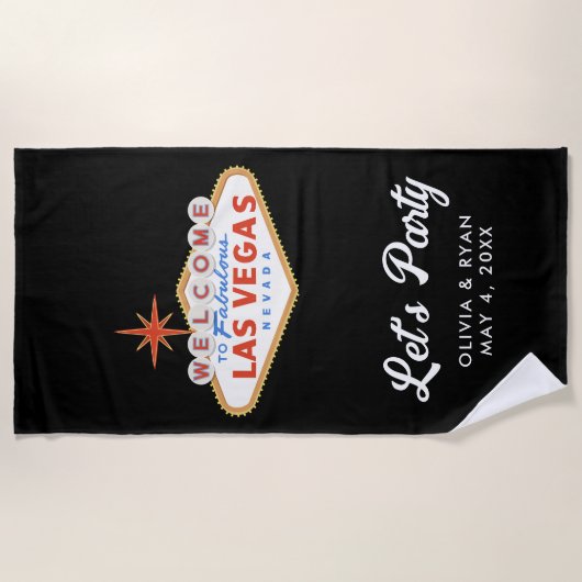 Las Vegas Wedding Willkommensbeutel Geschenkpool Strandtuch (Vorderseite)
