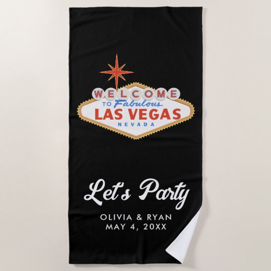 Las Vegas Wedding Willkommensbeutel Geschenkpool Strandtuch (Vorderseite)