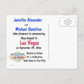Las Vegas Wedding Wir haben uns Ankündigungspostkarte (Rückseite)