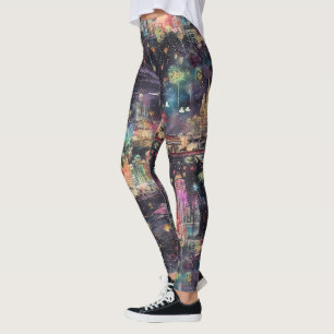 Las Vegas Weihnachten & Neues Jahr in Wasserfarben Leggings