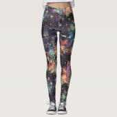 Las Vegas Weihnachten & Neues Jahr in Wasserfarben Leggings (Vorderseite)