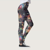 Las Vegas Weihnachten & Neues Jahr in Wasserfarben Leggings (Rechts)