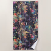 Las Vegas Weihnachten & Neues Jahr in Wasserfarben Strandtuch (Vorderseite)