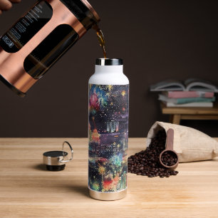 Las Vegas Weihnachten & Neues Jahr in Wasserfarben Trinkflasche