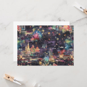 Las Vegas Weihnachten & Neujahr in Aquarell Einladung