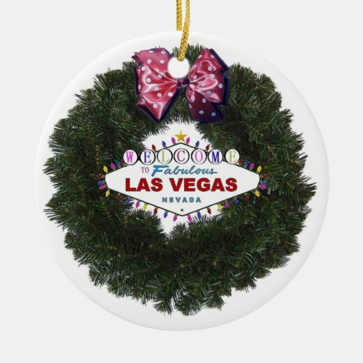 Las Vegas Weihnachtsfeiertag Keramik Ornament (Vorne)