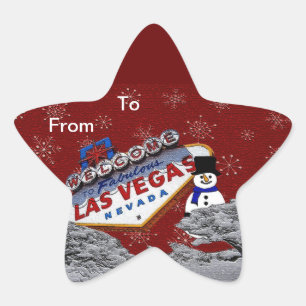 Las Vegas-Weihnachtsgeschenk-Aufkleber Stern-Aufkleber