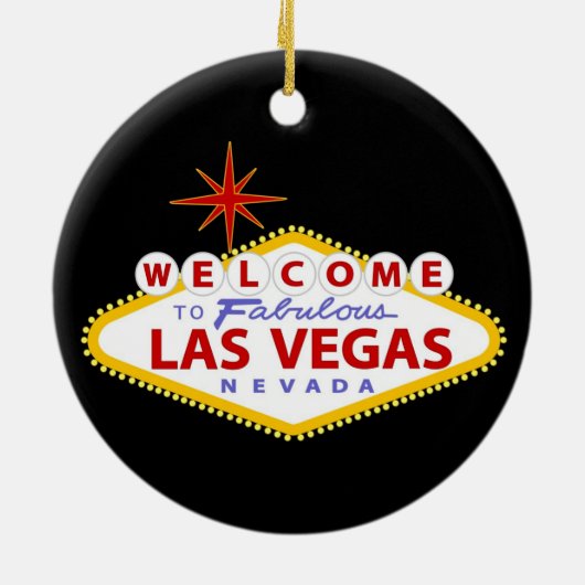 Las Vegas-Weihnachtsverzierung Keramikornament (Hinten)