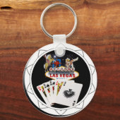 Las Vegas Welcome Sign Black Poker Chip Schlüsselanhänger (Vorderseite)