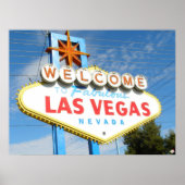 Las Vegas Welcome Sign Closeup Poster Print (Vorne)