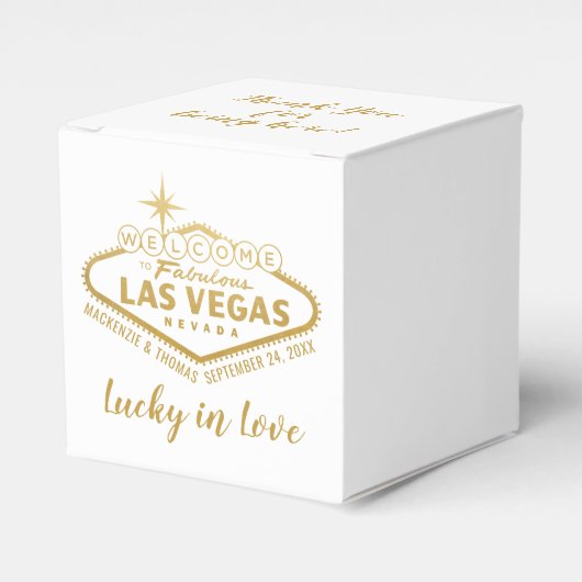 Las Vegas Welcome Sign Elegantes Goldenes Hochzeit Geschenkschachtel (Vorderseite)