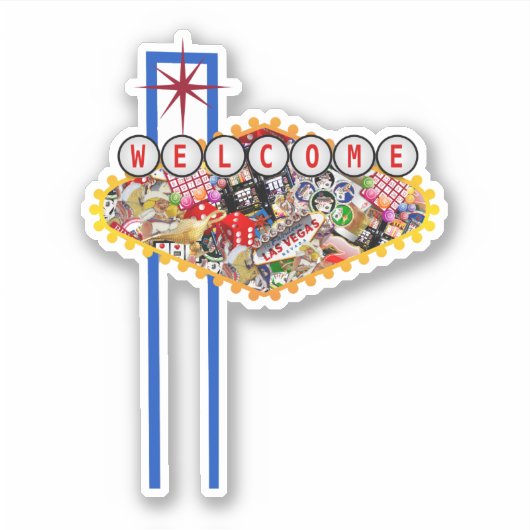 Las Vegas Welcome Sign - Gamblers Deluxe Aufkleber (Vorderseite)