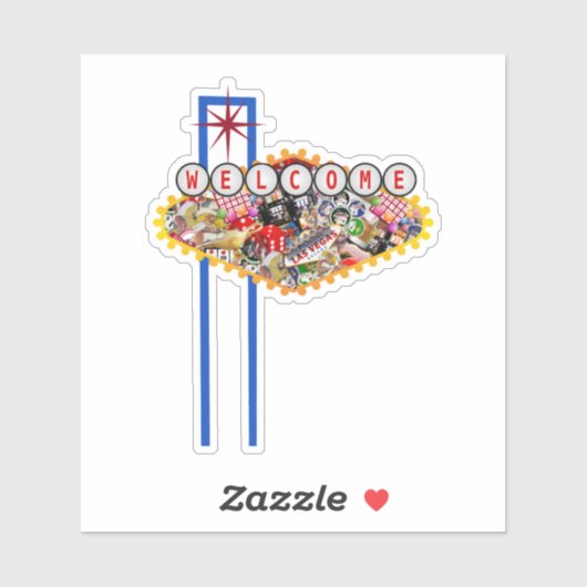 Las Vegas Welcome Sign - Gamblers Deluxe Aufkleber (Blatt)