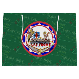 Las Vegas Welcome Sign Red & Blue Poker Chip Große Geschenktüte