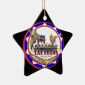 Las Vegas Welcome Sign Red & Blue Poker Chip Keramikornament (Rechts)