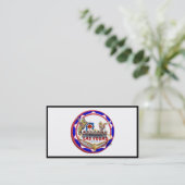 Las Vegas Welcome Sign Red & Blue Poker Chip Visitenkarte (Stehend Vorderseite)