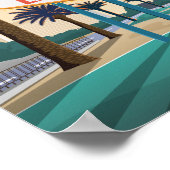 Las Vegas Welcome Sign Sunset Vintage Travel Poster (Ecke)