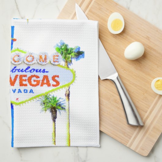 Las Vegas-Willkommensschild Geschirrtuch (Viertel Falte)