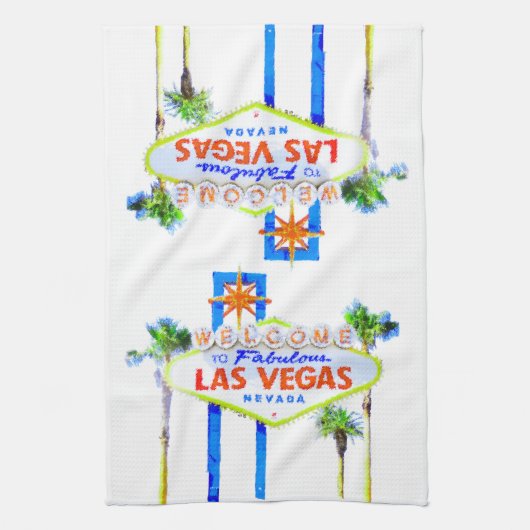 Las Vegas-Willkommensschild Geschirrtuch (Vertikal)