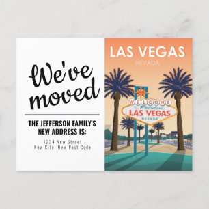 Las Vegas Willkommensschild Sonnenuntergang Vintag Postkarte