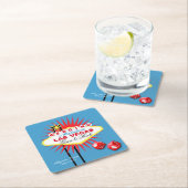 Las Vegas-Willkommensschild | WÄHLEN Rechteckiger Pappuntersetzer (Vor Ort)