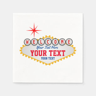 Las Vegas Willkommensunterschreiben Sie Ihren Text Serviette
