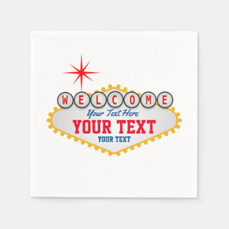 Las Vegas Willkommensunterschreiben Sie Ihren Text Serviette