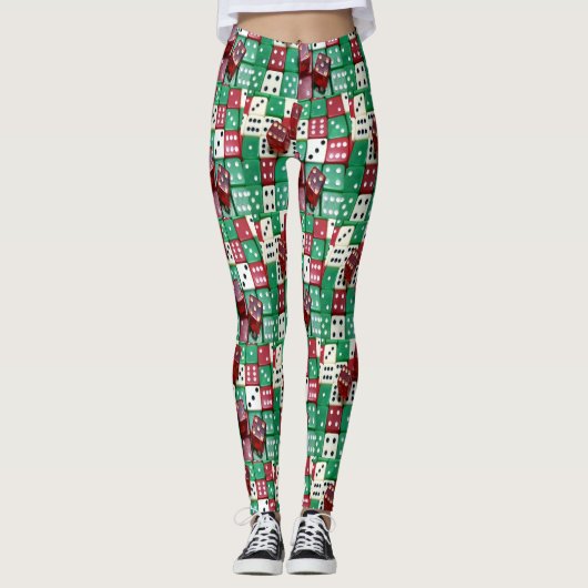 Las Vegas-Würfel-Kasino oder Brettspiel Leggings (Vorderseite)