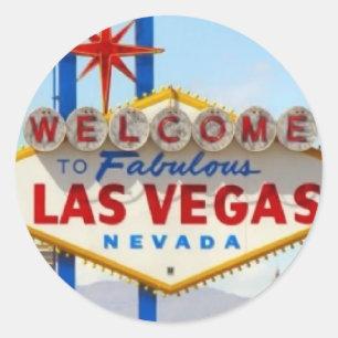 Las Vegas-Zeichen-Aufkleber Runder Aufkleber