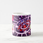 Las Vegas-Zeichen mit Kasino-Würfeln und Rouletten Kaffeetasse (Mittel)