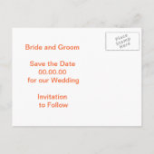 Las Vegas Zeichen orange, schwarze Hochzeit Speich Ankündigungspostkarte (Rückseite)