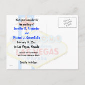 Las Vegas-Zeichen Save the Date Ankündigungspostkarte (Rückseite)
