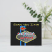 Las Vegas-Zeichen Save the Date Ankündigungspostkarte (Stehend Vorderseite)