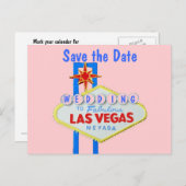 Las Vegas-Zeichen Save the Date Ankündigungspostkarte (Vorne/Hinten)