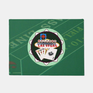 Las Vegas Zeichen und zwei Könige Poker Chip Fußmatte